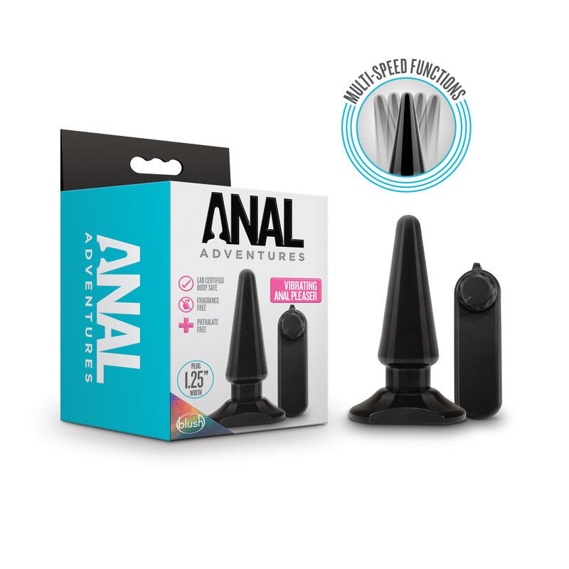 Anal Adventures Basic Vibrating Anal Pleaser - 10.1 cm Vibrating Butt Plug - Pleasure Den