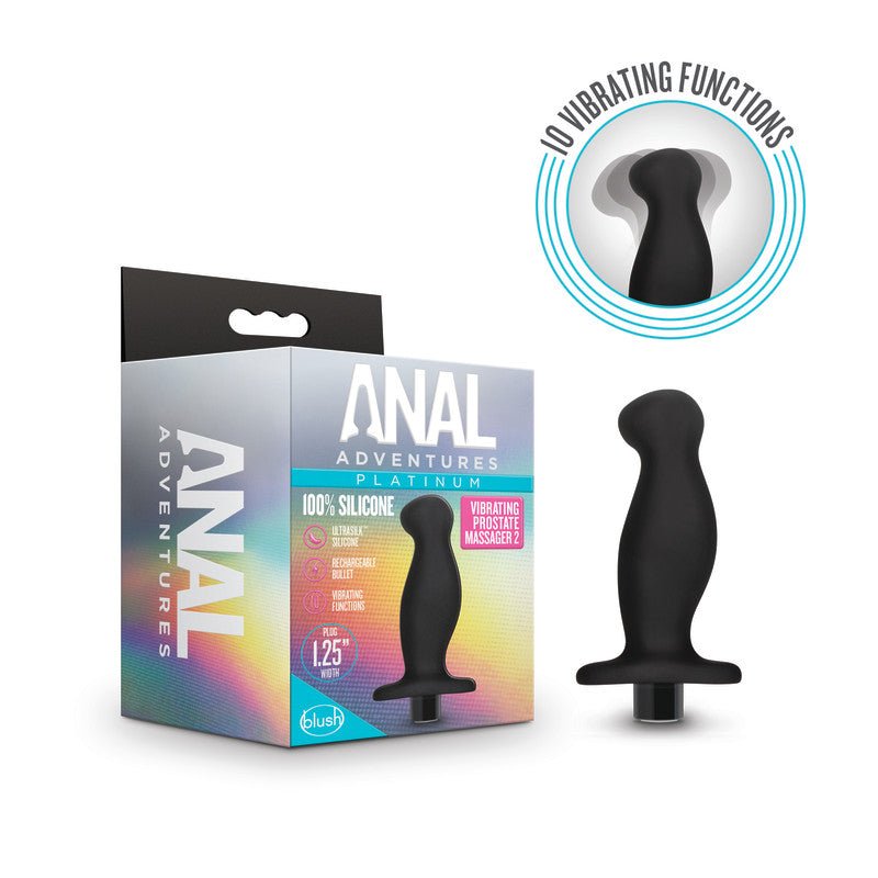 Anal Adventures Platinum Vibrating Prostate Massager 02 - 10.8 cm USB Rechargeable Prostate Massager - Pleasure Den