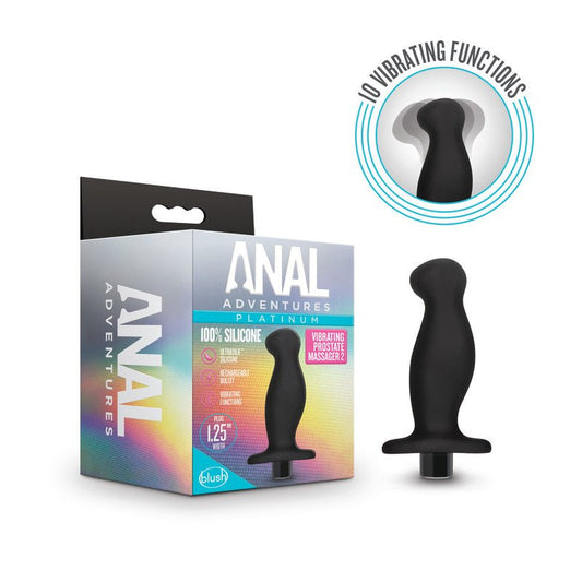 Anal Adventures Platinum Vibrating Prostate Massager 02 - 10.8 cm USB Rechargeable Prostate Massager - Pleasure Den