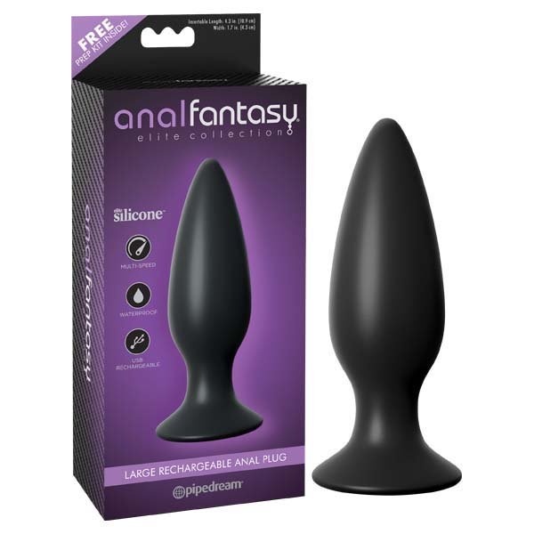 Anal Fantasy Elite Collection Large Rechargeable Anal Plug - 13.5 cm (5.3'') USB Rechargeable Vibrating Butt Plug - Pleasure Den