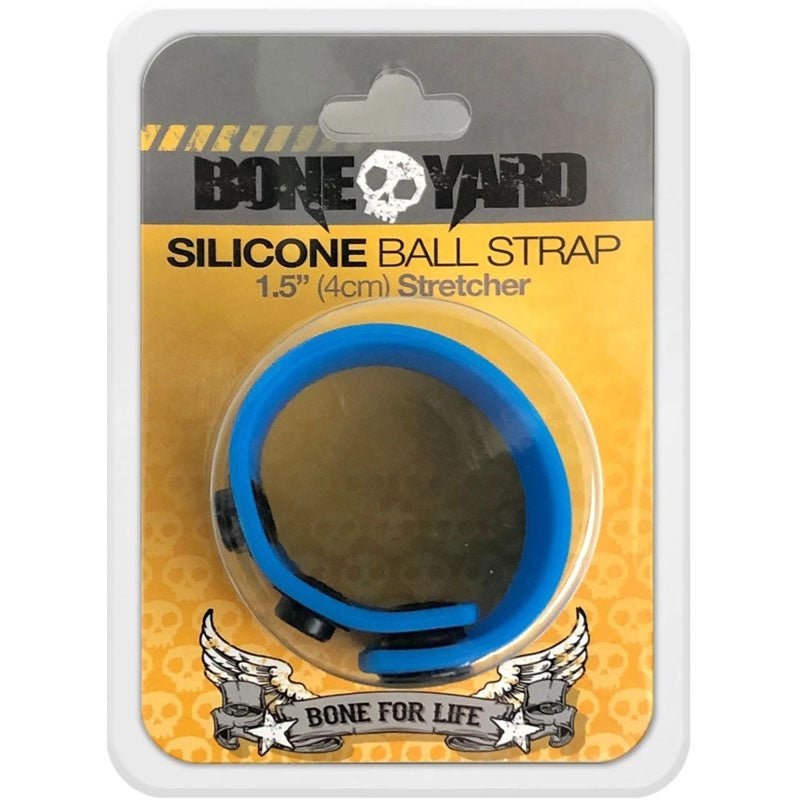 Boneyard Silicone Ball Strap - 3-Snap 4 cm Adjustable Ball Stretcher Ring - Pleasure Den