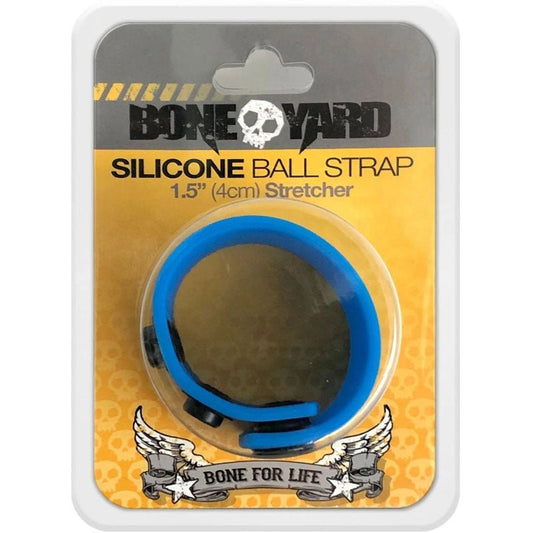 Boneyard Silicone Ball Strap - 3-Snap 4 cm Adjustable Ball Stretcher Ring - Pleasure Den