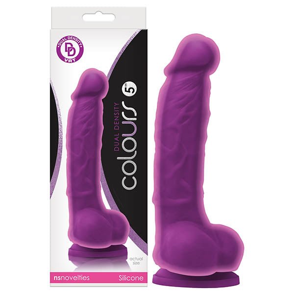 Colours Dual Density - 5'' Dong - 12.7 cm Dong - Purple - Pleasure Den