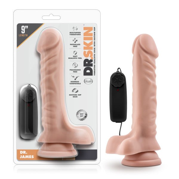 Dr. Skin Dr. James - 22.9 cm (9'') Vibrating Dong - Pleasure Den