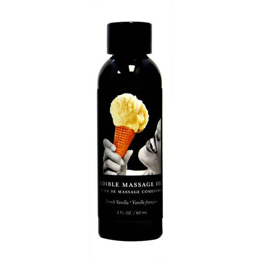 Edible Massage Oil - French Vanilla Flavoured - 59 ml Bottle - Pleasure Den