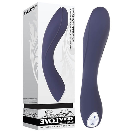 Evolved Coming Strong - Navy 119 cm (7.5'') USB Rechargeable Vibrator - Pleasure Den