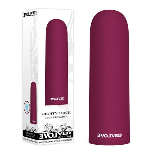 Evolved Mighty Thick - Burgundy 9 cm USB Rechargeable Bullet - Pleasure Den