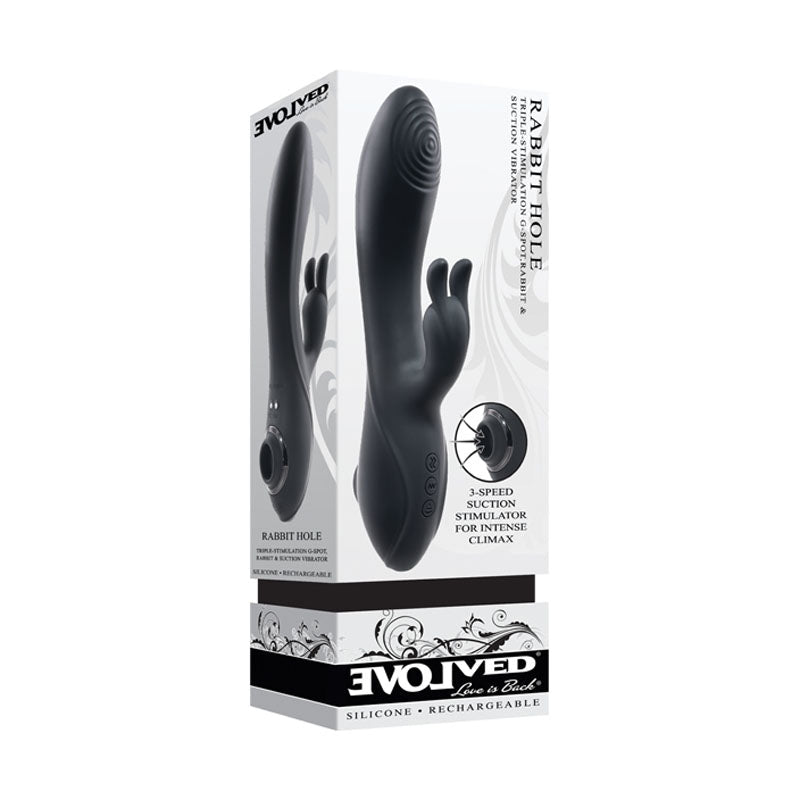 Evolved RABBIT HOLE - 21.2 cm USB Rechargeable Rabbit Vibrator - Pleasure Den