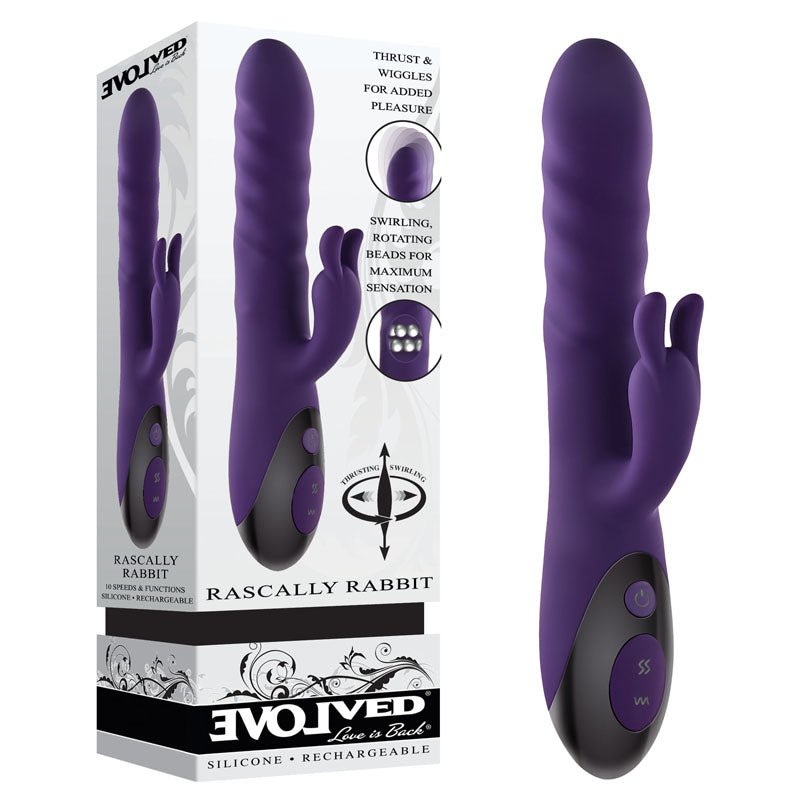 Evolved RASCALLY RABBIT - 22.9 cm USB Rechargeable Rabbit Vibrator - Pleasure Den