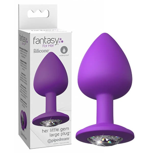 Fantasy For Her Little Gem Large Plug - Purple 9.6 cm Butt Plug with Jewel Base - Pleasure Den