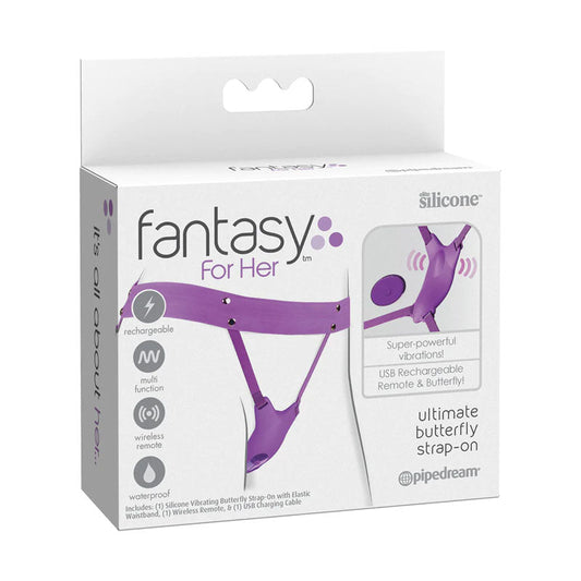 Fantasy For Her Ultimate Butterfly Strap-On - USB Rechargeable Strap-On Stimulator - Pleasure Den