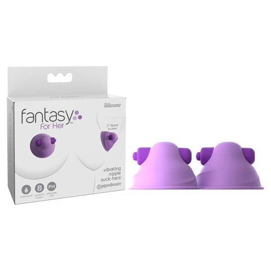 Fantasy For Her Vibrating Nipple Suck-Hers - 5 cm Vibrating Nipple Suckers - Set of 2 - Pleasure Den