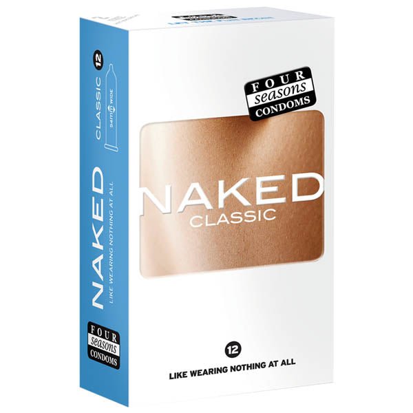 Four Seasons Naked Classic Condoms - Ultra Thin Lubricated Condoms - 12 Pack - Pleasure Den