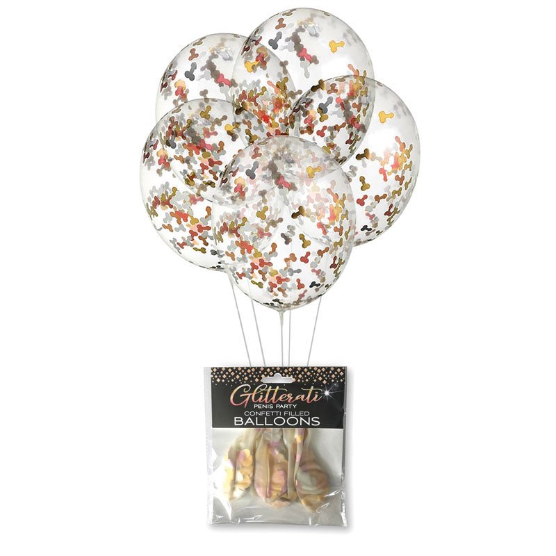 Glitterati - Confetti Balloons - Party Balloons - 5 Pack - Pleasure Den