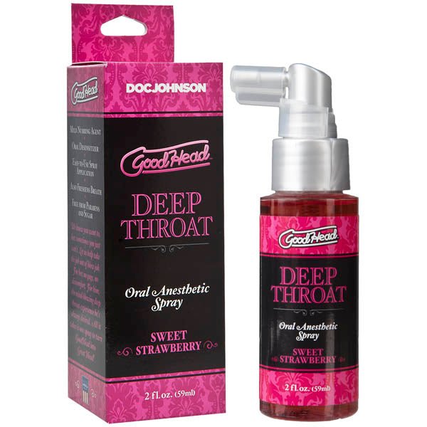 GoodHead Deep Throat Spray - Sweet Strawberry - Sweet Strawberry Flavoured Deep Throat Spray - 59 ml Bottle - Pleasure Den