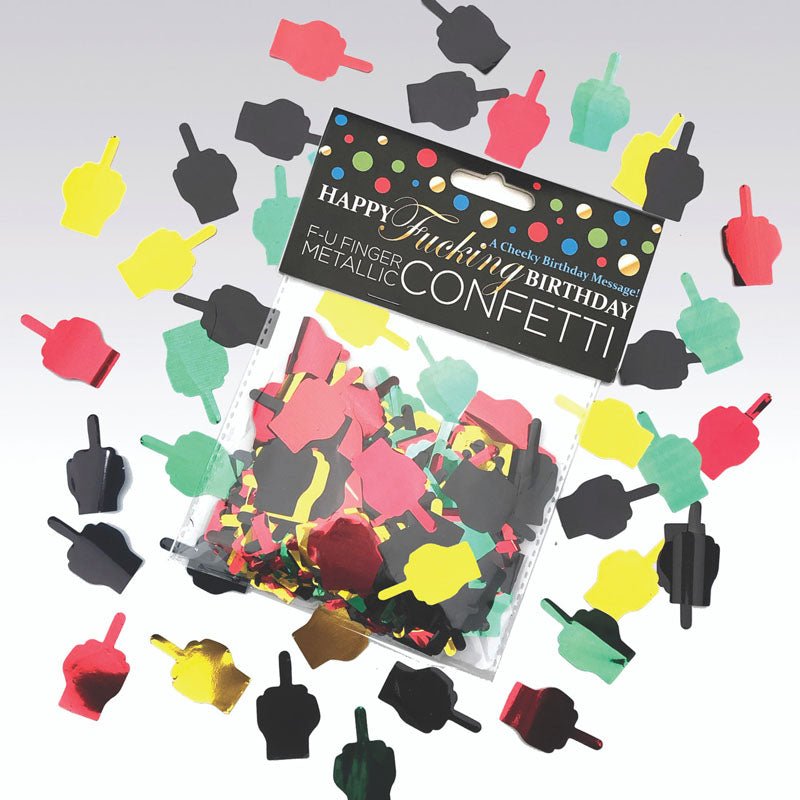 Happy Fucking Birthday FU Finger Confetti - Party Decoration - Pleasure Den