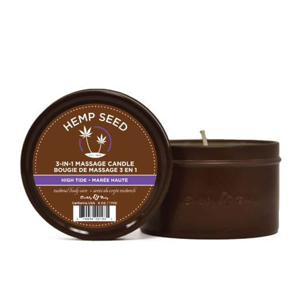 Hemp Seed 3-In-1 Massage Candle - High Tide (Coconut Lime Verbena) - 170 g - Pleasure Den
