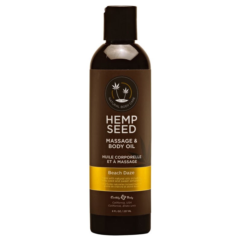 Hemp Seed Massage & Body Oil - Beach Daze (Coconut & Pineapple) Scented - 237 ml Bottle - Pleasure Den