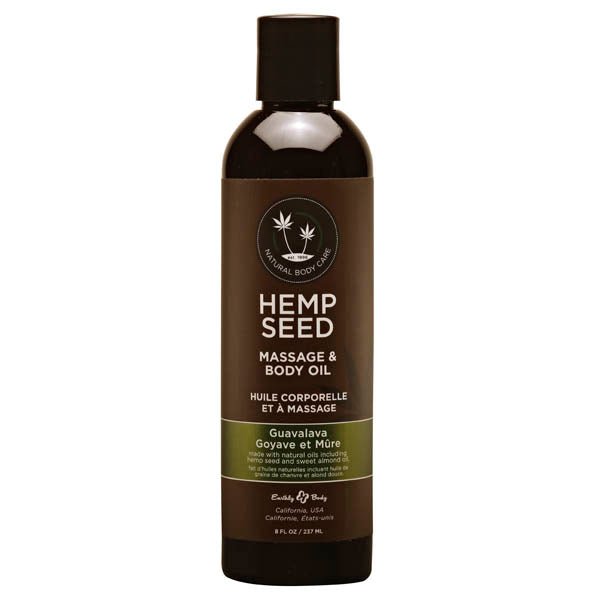 Hemp Seed Massage & Body Oil - Guavalava (Guava & Blackberry) Scented - 237 ml Bottle - Pleasure Den