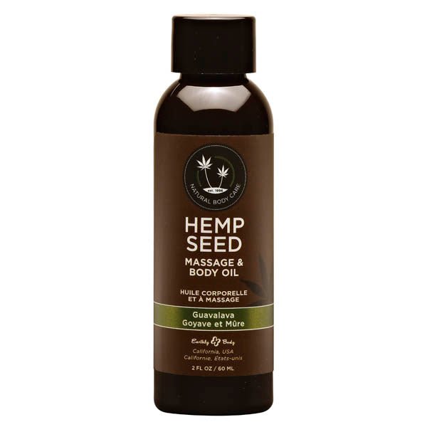 Hemp Seed Massage & Body Oil - Guavalava (Guava & Blackberry) Scented - 59 ml Bottle - Pleasure Den