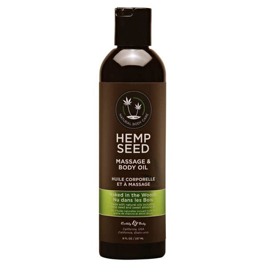 Hemp Seed Massage & Body Oil - Naked In The Woods ( Tea & Ginger) Scented - 237 ml Bottle - Pleasure Den