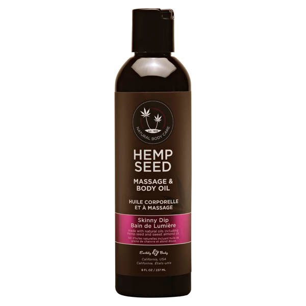 Hemp Seed Massage & Body Oil - Skinny Dip (Vanilla & Fairy Floss) Scented - 237 ml Bottle - Pleasure Den
