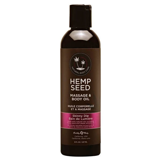 Hemp Seed Massage & Body Oil - Skinny Dip (Vanilla & Fairy Floss) Scented - 237 ml Bottle - Pleasure Den