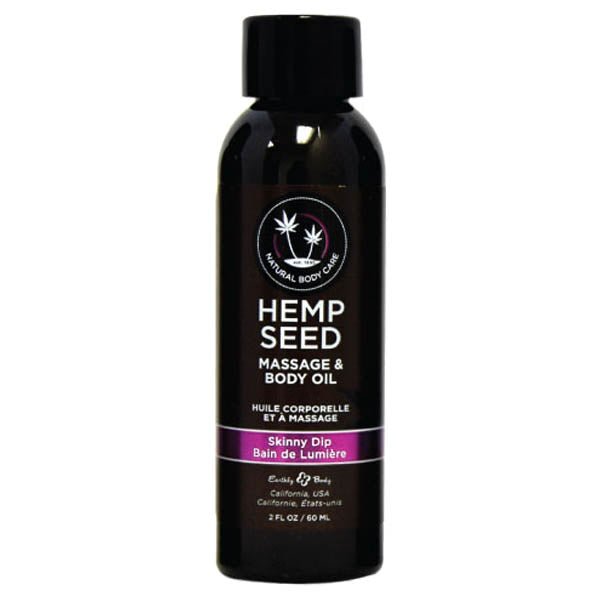 Hemp Seed Massage & Body Oil - Skinny Dip (Vanilla & Faiy Floss) Scented - 59 ml Bottle - Pleasure Den