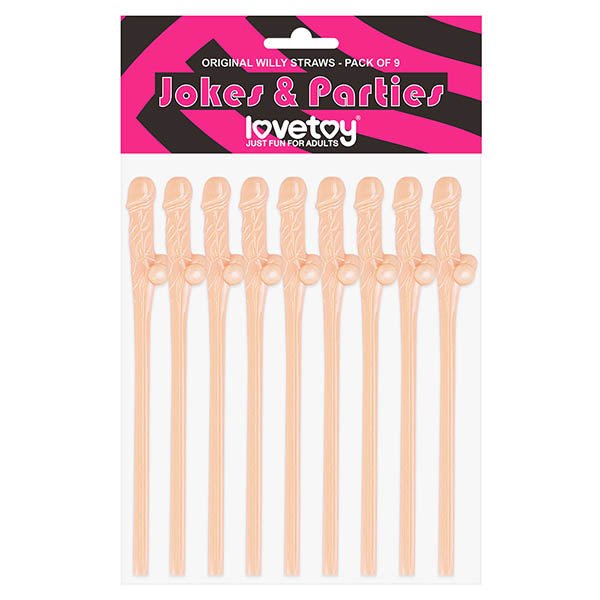 Jokes & Parties Original Willy Straws - Dicky Straws - Set of 9 - Pleasure Den