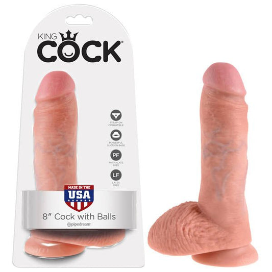 King Cock 8'' Cock With Balls - 20.3 cm (8'') Dong - Pleasure Den