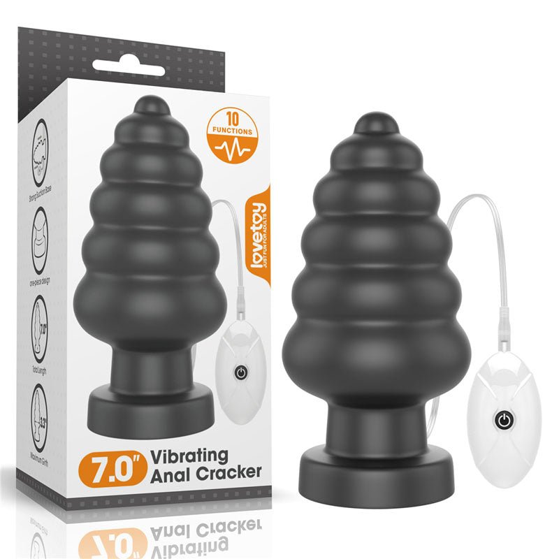 King Sized 7'' Vibrating Anal Cracker - 17.8 cm XL Vibrating Butt Plug - Pleasure Den