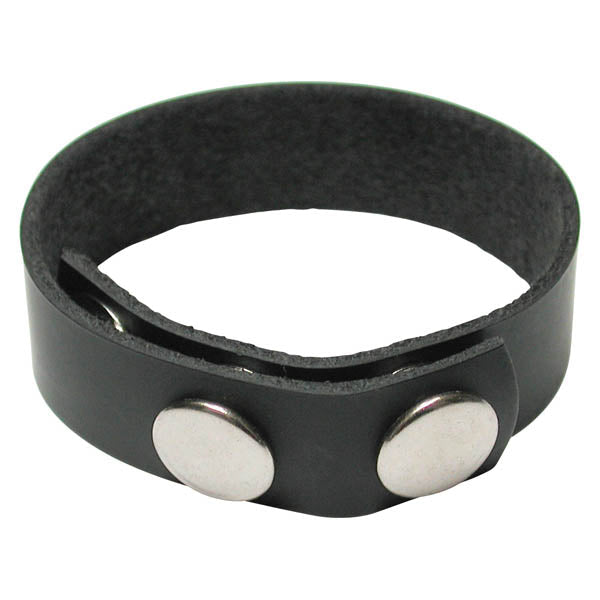 KinkLab 3 Snap Cock Ring - Leather Adjustable Cock Ring - Pleasure Den
