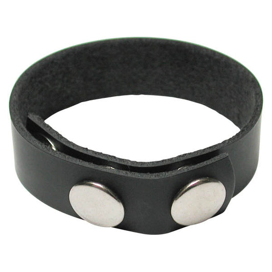 KinkLab 3 Snap Cock Ring - Leather Adjustable Cock Ring - Pleasure Den