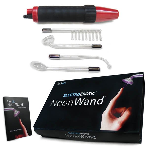 KinkLab Neon Wand Electrosex Kit - E-Stim Kit - 5 Piece Set - Pleasure Den
