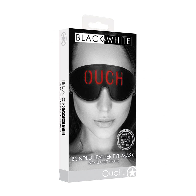 OUCH! & White Bonded Leather Eye-Mask ''Ouch'' - Eye Restraint - Pleasure Den