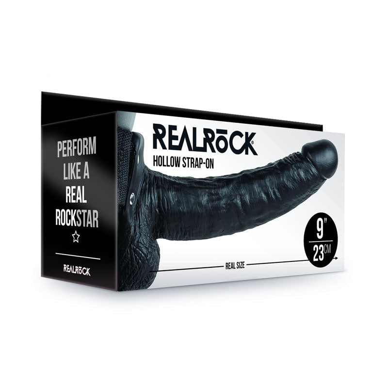 REALROCK Hollow Strapon with Balls - 23 cm - 23 cm Hollow Strap-On - Pleasure Den