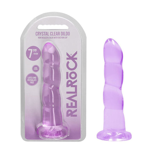 REALROCK Crystla Clear Non Realistic Dildo With Suction - Pleasure Den