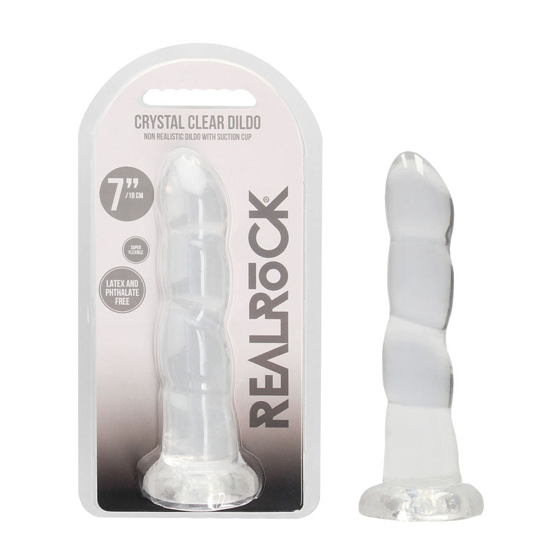 REALROCK CRYSTAL CLEAR Non Realistic Dildo With Suction - Pleasure Den