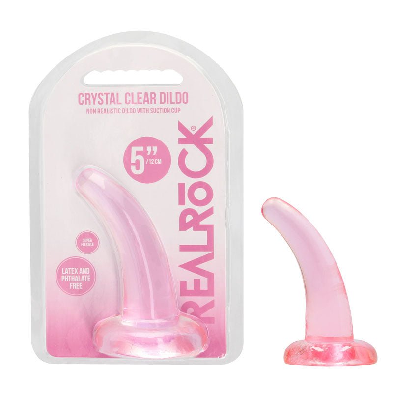 REALROCK Non Realistic Dildo With Suction Cup - 11.5 cm - 11.5 cm Curved Pegging Dong - Pleasure Den