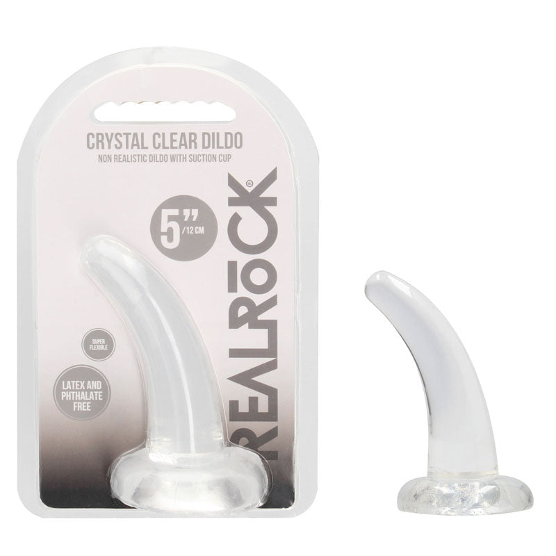 REALROCK Non Realistic Dildo With Suction Cup - 11.5 cm Curved Pegging Dong - Pleasure Den