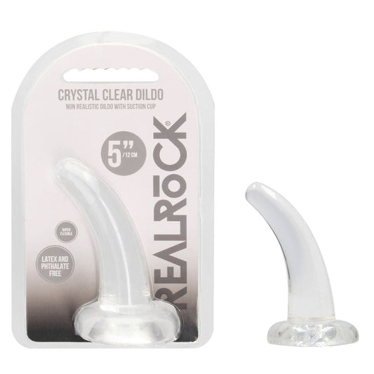 REALROCK Non Realistic Dildo With Suction Cup - 11.5 cm Curved Pegging Dong - Pleasure Den