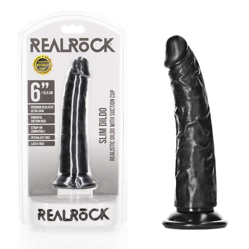 REALROCK Realistic Slim Dildo without Balls - 15.5 cm - 15.5 cm (6'') Dong - Pleasure Den
