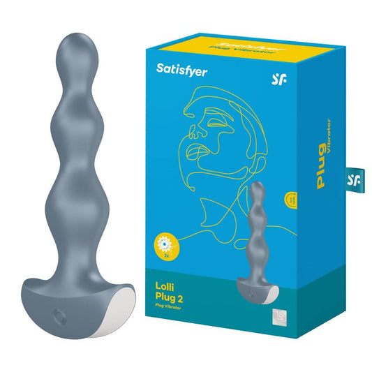 Satisfyer Lolli-Plug 2 - Gray Vibrating Anal Beads - Pleasure Den