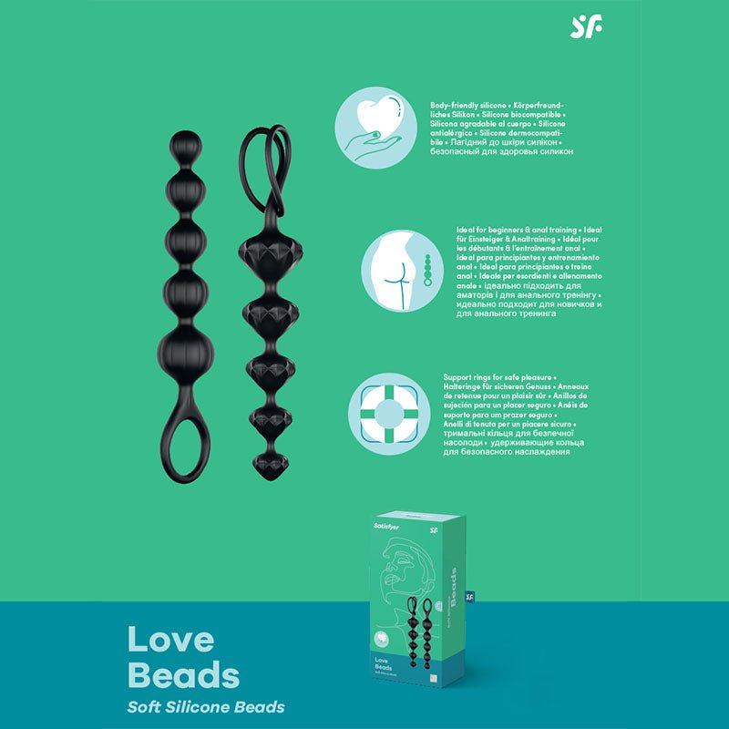 Satisfyer Love Beads - 20.5 cm Anal Beads - Set of 2 - Pleasure Den