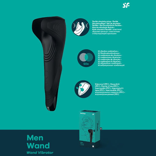 Satisfyer Men Wand - USB Rechargeable Vibrating Masturbator Wand - Pleasure Den