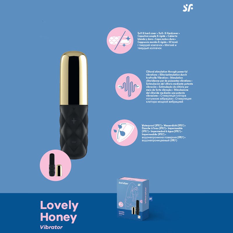 Satisfyer Mini Sparking Darling - Gold/Black USB Rechargeable Mini Vibrator - Pleasure Den