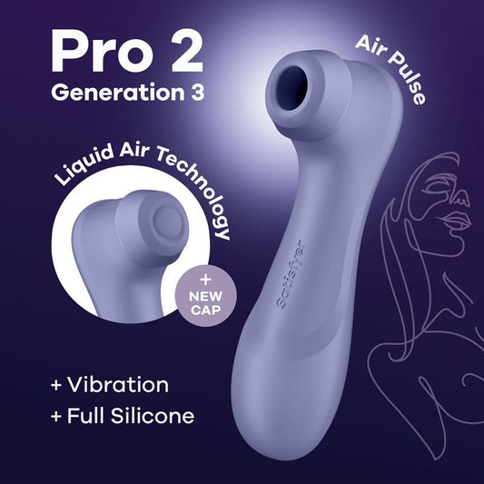 Satisfyer Pro 2 Generation 3 - Lilac - Lilac Touch-Free USB-C Rechargeable Clitoral Stimulator - Pleasure Den