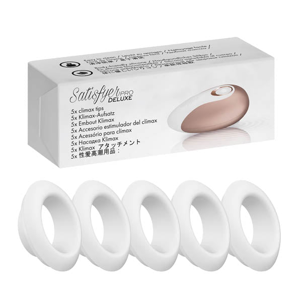 Satisfyer Pro Deluxe Climax Heads - 5 Replacement Silicone Heads for Satisfyer Pro Deluxe - Pleasure Den