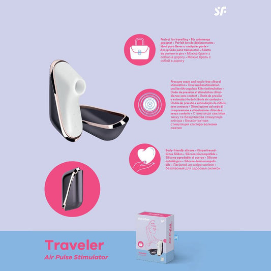 Satisfyer Traveler - USB Rechargeable Air Pulse Clitoral Stimulator - Pleasure Den
