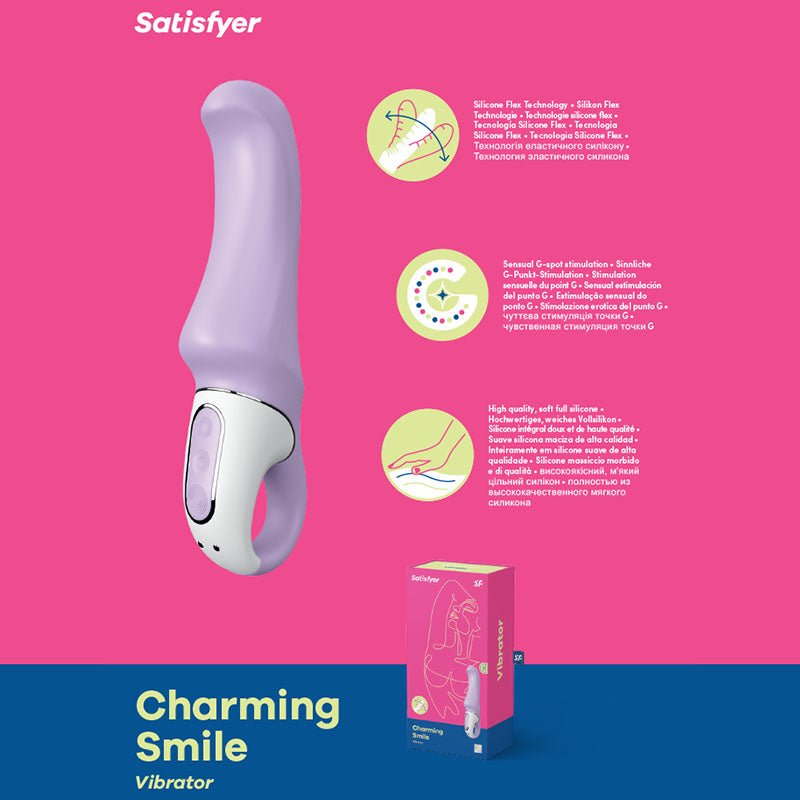 Satisfyer Vibes - Charming Smile - Lilac USB Rechargeable Vibrator - Pleasure Den